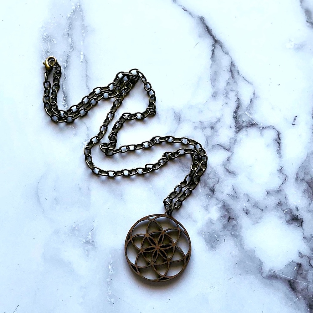Walnut Seed of Life Necklace